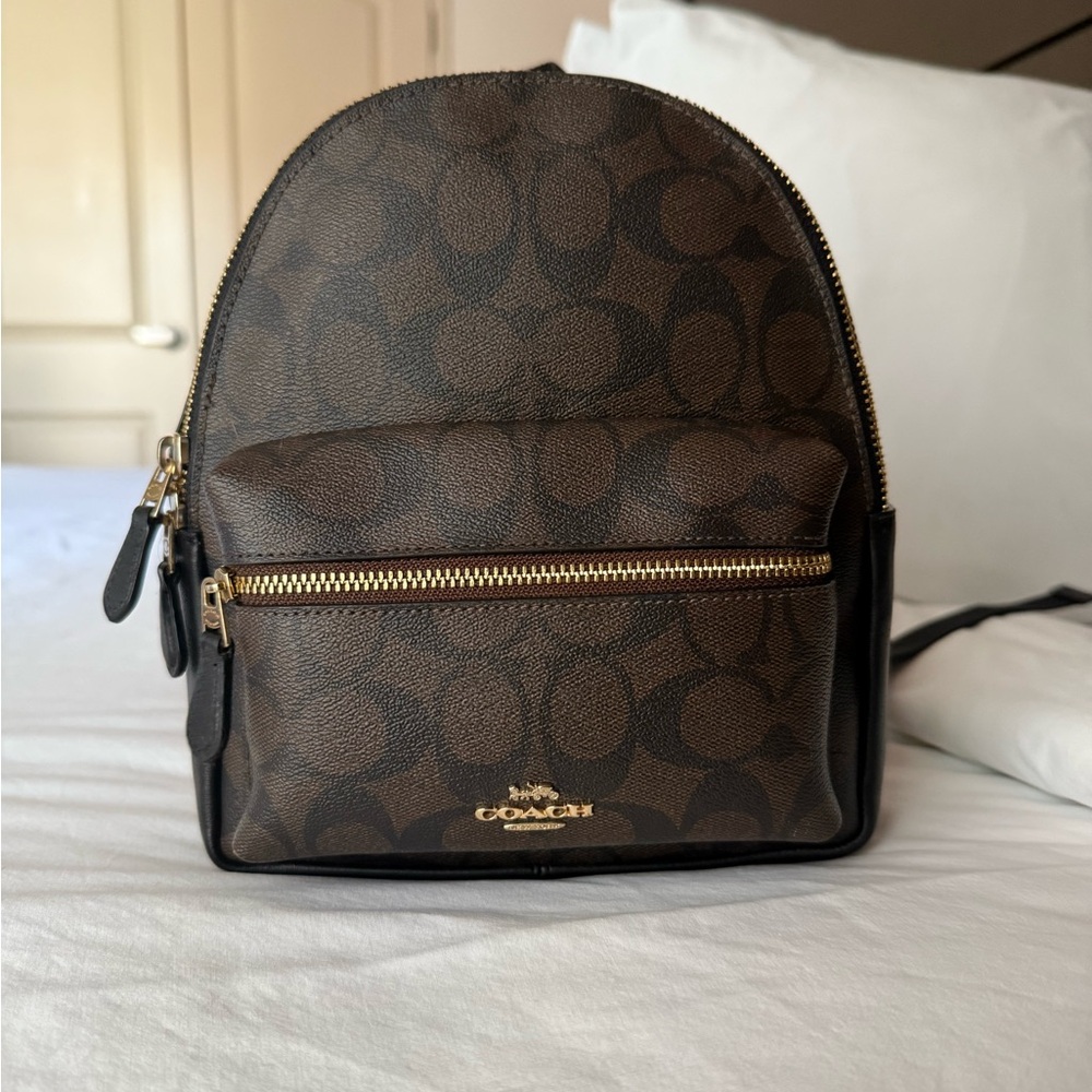 Coach Signature Brown Backpack Charlie Small Backpack EUC